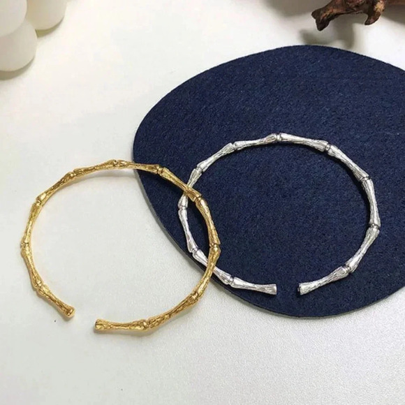 Jewelry - 925 Sterling Silver Cuff Bracelet Bangle Wavy Thin Textured Bracelet